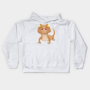 Cute funny bearded dragon lizard cartoon Kids Hoodie